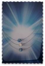 Collier perle Shamballa bleu clair et blanc