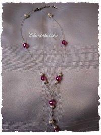 collier perles de verre nacrée