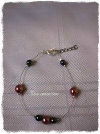 Bracelet perles de verre nacrée
